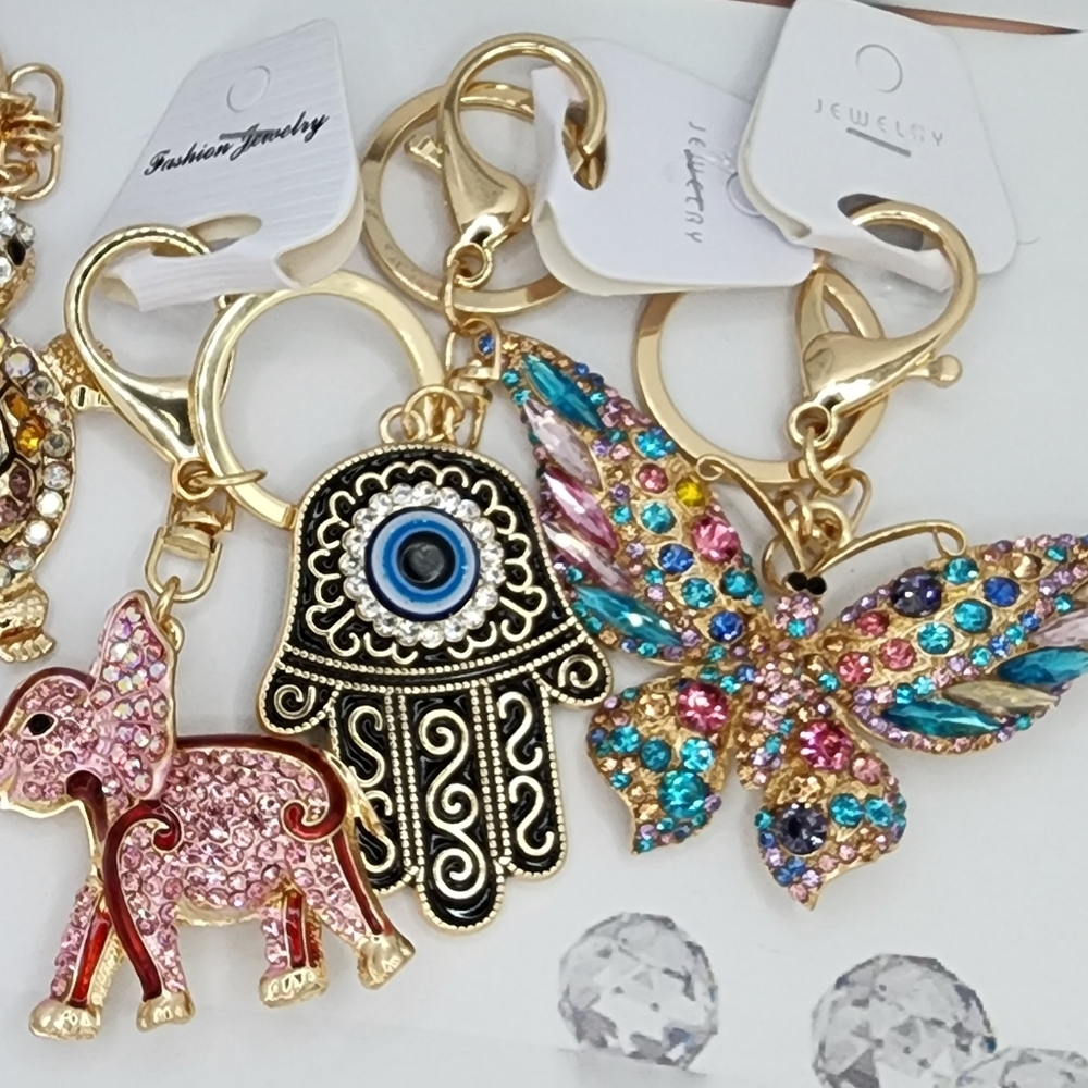 Keychains multi-stones 5 pack set - Picture 2 of 2